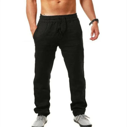 Men's Casual Pants Summer Male Breathable High Quality Trousers Sweatpants Solid Color Fitness Pants Jogging Fitness Streetwear - Ellianto fashion Men's