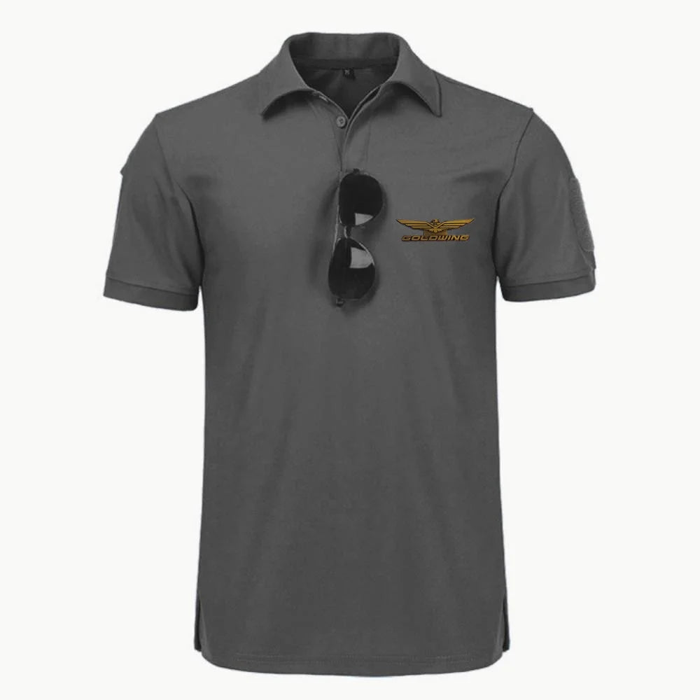 Men Polo Short Sleeve POLOS Sports Fitness Shirts T-Shirt Mesh Tshirt Goldwing GL1800 Japan Motocycles Lapel Tops Tee POLOS - Ellianto fashion Men's