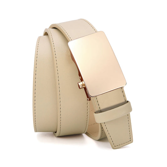 Men's Premium Leather Smooth Ratchet Business Belt Men's Dress and Casual Daily Adjustable Buckle, Tailor-made - Ellianto fashion Men's