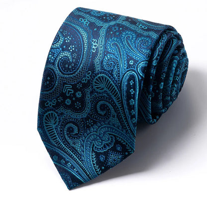 High-quality Wedding Ties For Men Fashion New Style Blue Strip Print Neckties Daily Office Apparel Accessories Gift For Man - Ellianto fashion Men's