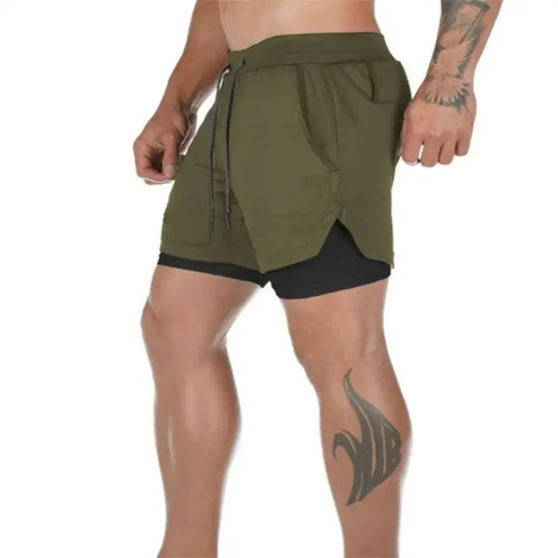 Summer sports versatile double layer men's shorts everyday casual quick-drying sports shorts men - Ellianto fashion Men's