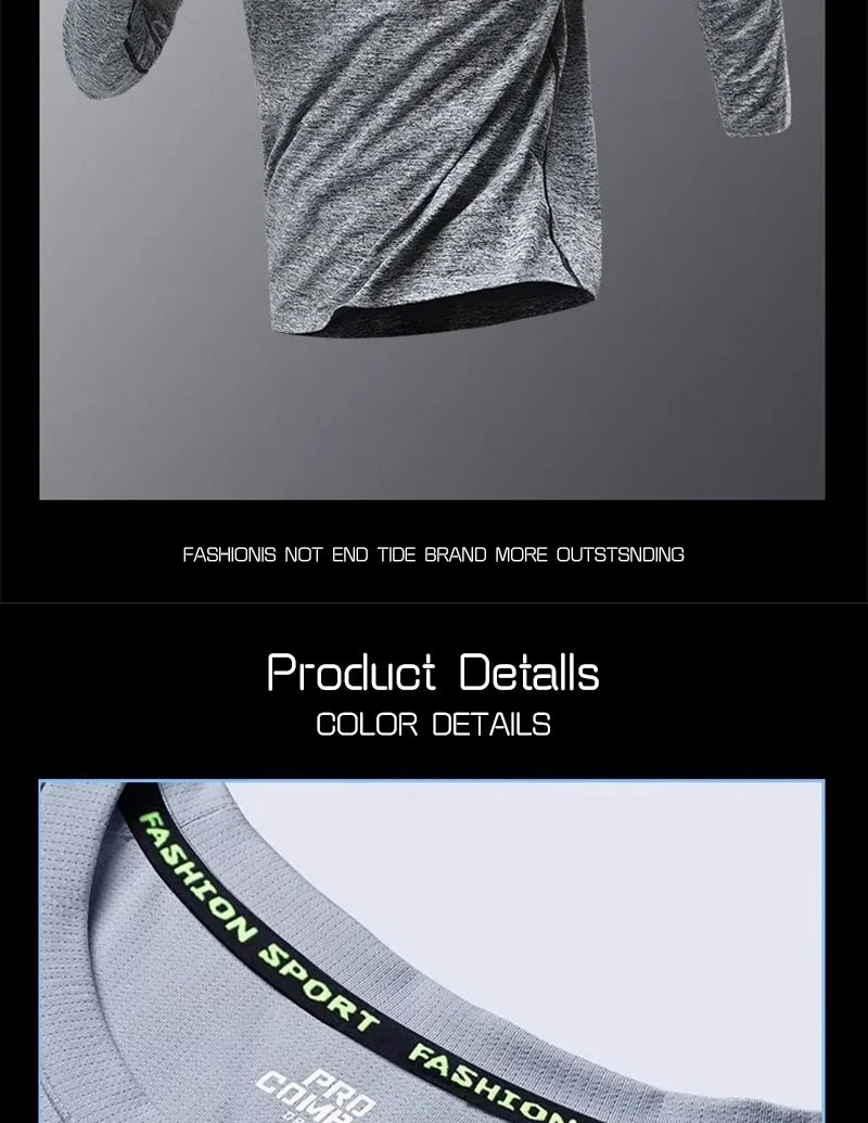 Men's Running Quick-drying Clothes Long Sleeve Running Training Fitness Morning Sports Cycling Mountaineering Men Clothes Tops - Ellianto fashion Men's