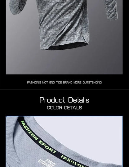 Men's Running Quick-drying Clothes Long Sleeve Running Training Fitness Morning Sports Cycling Mountaineering Men Clothes Tops - Ellianto fashion Men's