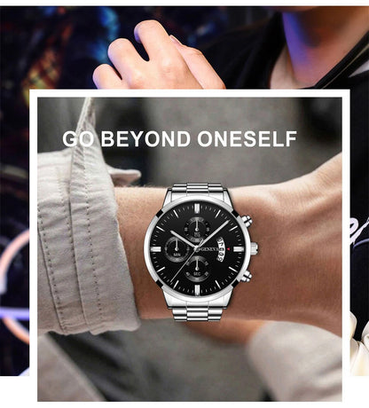 Fashion Men Watch Luxury Calendar Quartz Wrist Watch Business Watches Man Clock Male Bracelet Wristwatch - Ellianto fashion Men's
