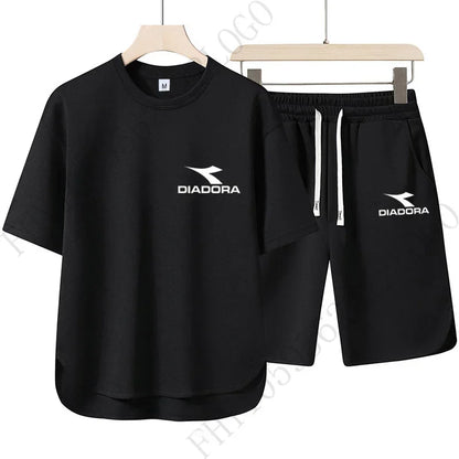 Set European and American procurement products: Men's casual T-shirts + sweatpants, quick-drying sweatshirts and shorts for sportswe - Ellianto fashion Men's