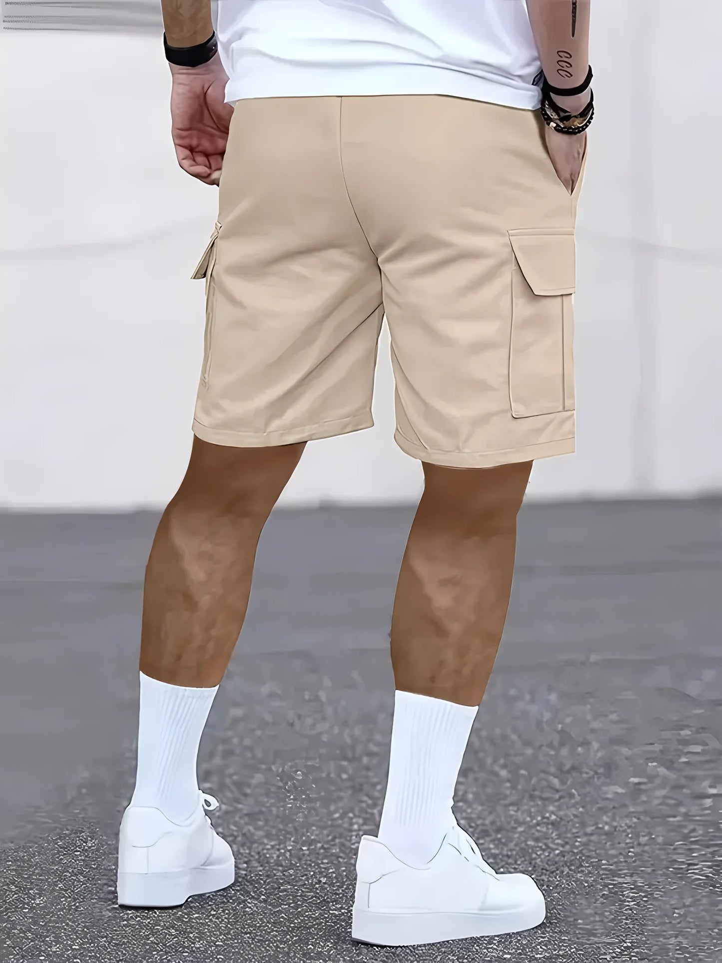 Men's work shorts; summer comfort; multi-pocket; outdoor leisure sport beach pants; elastic waistband - Ellianto fashion Men's