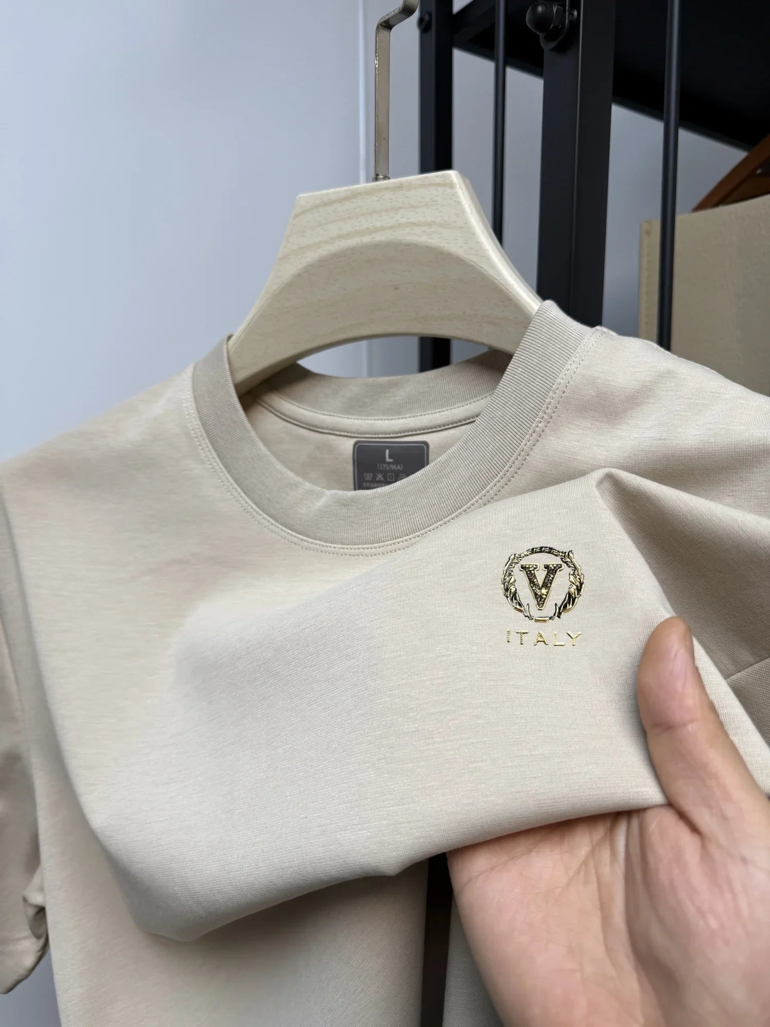 Set The 2025 new men's high-end 100% pure cotton premium T-shirt is a breathable and sweat-absorbent pure cotton T-shirt from Europe - Ellianto fashion Men's