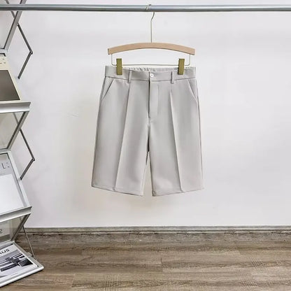 Summer Five-point Pants Short Men's Drape Fabric Casual 5 Points Mid Pants Wild Youth Loose White Suit Shorts Bermuda Masculina - Ellianto fashion Men's