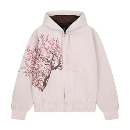 Harajuku Plum-Embroidered Oversized Hoodie – Retro Y2K Gothic Style and Effortless Comfort for the Modern Gentleman