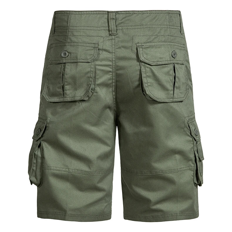 Men's Shorts Loose Large Size Multi-Pocket Overalls Summer Cotton Comfortable Nickel Pants Outdoor Casual Sports Beach Pants - Ellianto fashion Men's