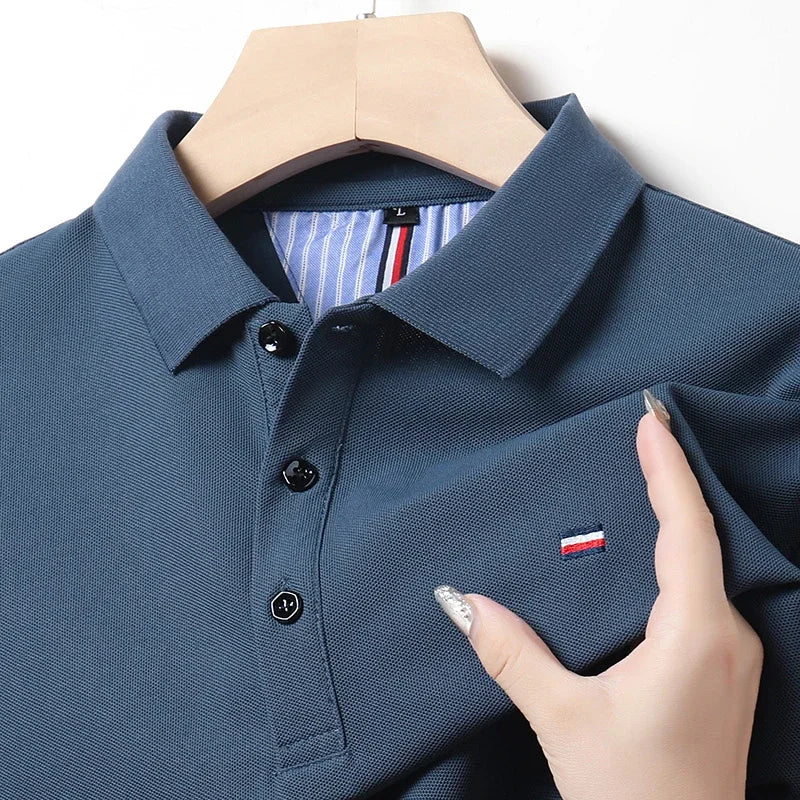 Men's Casual Fashion Breathable Polo Shirt Comfortable Embroidered Top for Business And Leisure - Ellianto fashion Men's