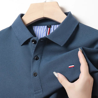 Men's Casual Fashion Breathable Polo Shirt Comfortable Embroidered Top for Business And Leisure - Ellianto fashion Men's