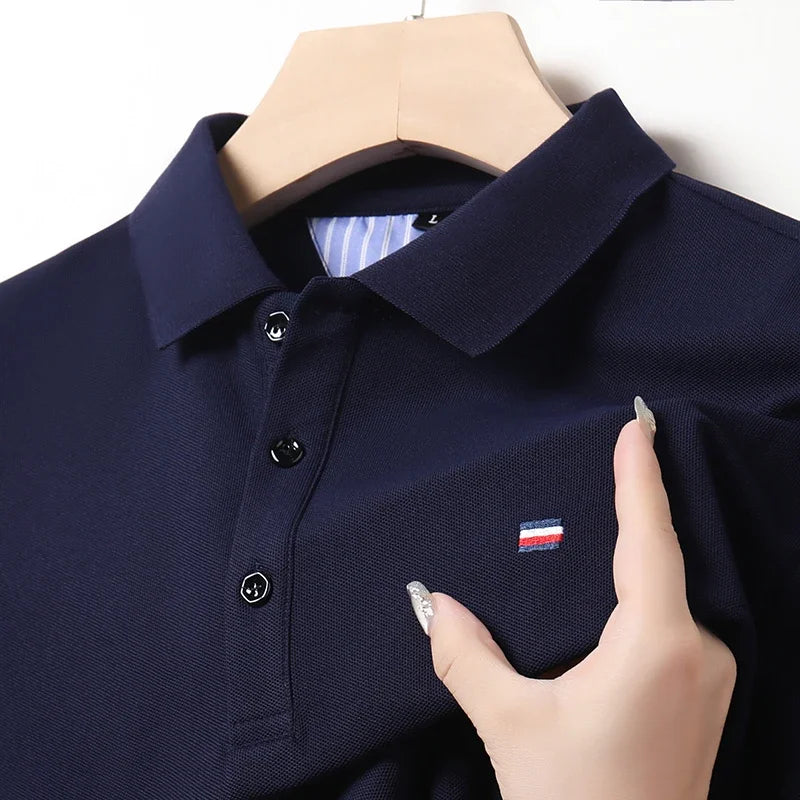 Men's Casual Fashion Breathable Polo Shirt Comfortable Embroidered Top for Business And Leisure - Ellianto fashion Men's