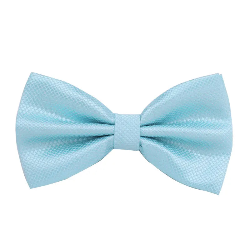 Solid Bowtie Mans Tie Solid Fashion Check Bowties Wedding Banquet Black Gold Red Green Pink Black White Classic Bow Ties For Men - Ellianto fashion Men's