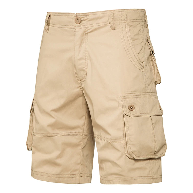 Men's Shorts Loose Large Size Multi-Pocket Overalls Summer Cotton Comfortable Nickel Pants Outdoor Casual Sports Beach Pants - Ellianto fashion Men's