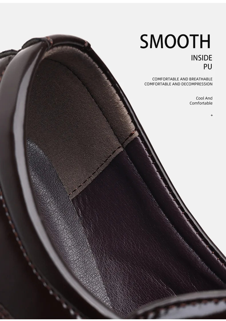 Oxford Shoes Men's Luxury Lacquer Wedding Shoe Pointed Toe Dress Shoes for Men Classic Business Men Leather Shoes Big Size 38-48 - Ellianto fashion Men's