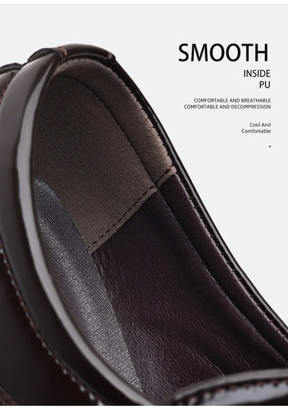 Oxford Shoes Men's Luxury Lacquer Wedding Shoe Pointed Toe Dress Shoes for Men Classic Business Men Leather Shoes Big Size 38-48 - Ellianto fashion Men's