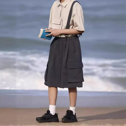 2024 Summer Japanese Vintage Work Shorts – Lightweight, Multi-Pocket Comfort and Effortless Casual Style for the Modern Gentleman