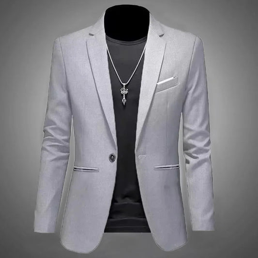 Men's Trendy Leisure Boutique Suit Jacket Autumn Casual Business Slim Fit Non-ironing Single Button Suit Solid Formal Blouse - Ellianto fashion Men's