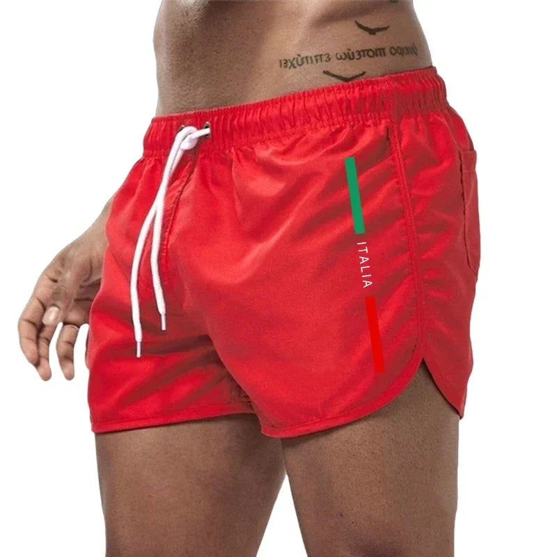 Italy Summer Men Casual Fashion Board Shorts High Quality Man Beach Quick Dry Shorts Daily Running Fitness Cycling Short Pants - Ellianto fashion Men's