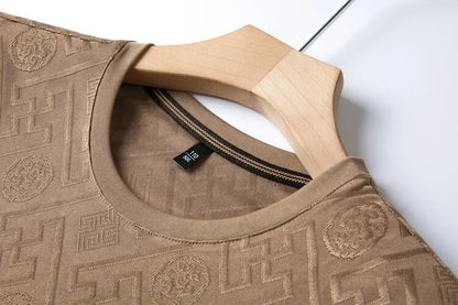 Fashion new brand ice silk breathable short sleeved men's round neck top cool and comfortable T-shirt men's clothing 2025 summer - Ellianto fashion Men's