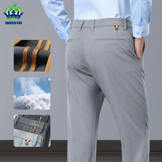 New Spring Summer Luxury Formal Pants Men Business Banquet Party Gentleman France Work Office Formal Pantalones Hombre Clothing - Ellianto fashion Men's