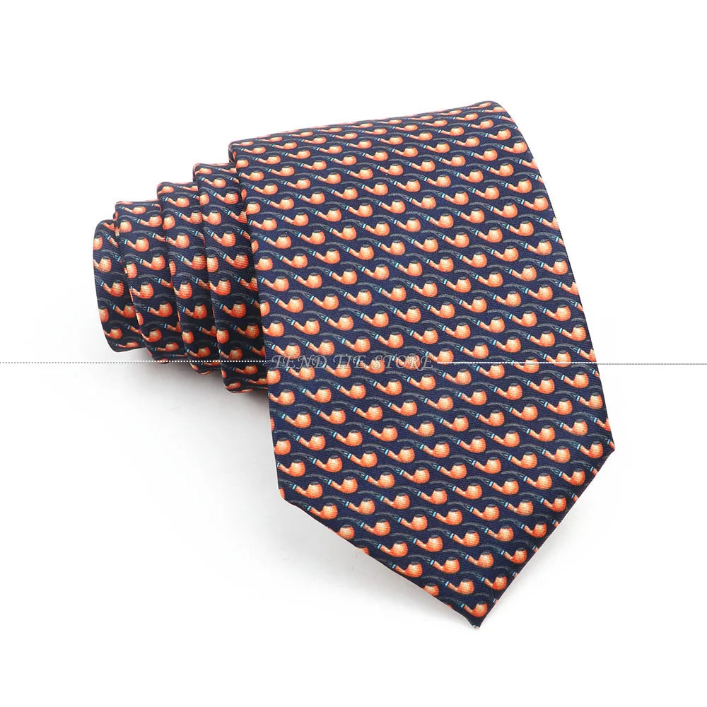 New 42 Colors Men Thin Silk Tie Soft Novelty Animal Fruit Skeleton Cravatas Casual Party Wedding Accessories Gift Free Shipping - Ellianto fashion Men's