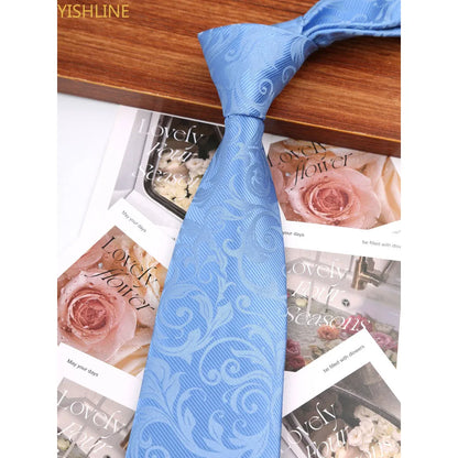 Man Tie Festival Fashion Striped Black Necktie Orange Dark Blue Gravata For Men Slim Paisley Floral Fit Wedding Corbatas Neck - Ellianto fashion Men's