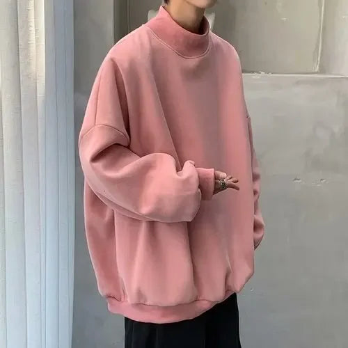 Men’s Warm Sweatshirt – Cozy, Minimalist Korean-Japanese Streetwear for Effortless Style and Everyday Comfort