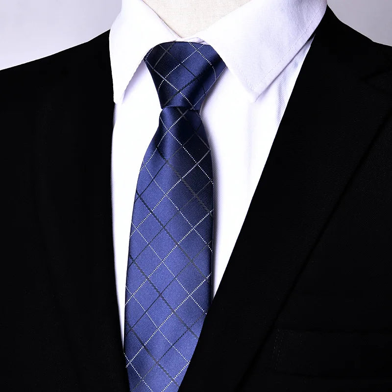 NEW Paisley Zipper Ties for Men 7CM Skinny Neck Tie Solid Striped Neckties Men's Automatic Zipper Tie Blue Lazy Ties - Ellianto fashion Men's