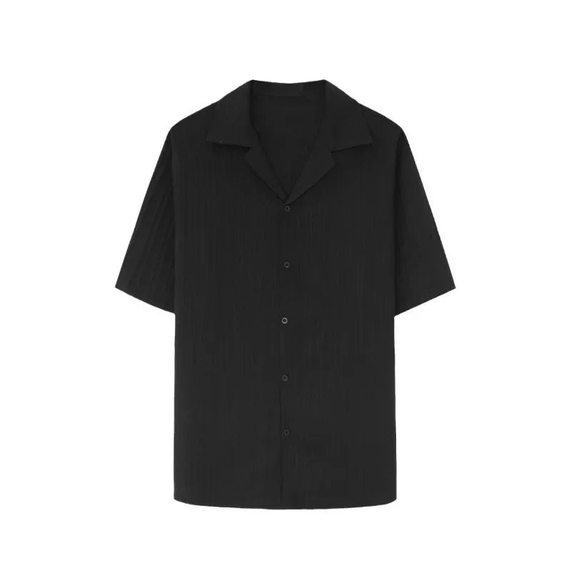 2025 Summer New Men's Short Sleeve Casual Ice Silk Half Sleeve Shirt Fashionable Streetwear Wholesale Top - Ellianto fashion Men's