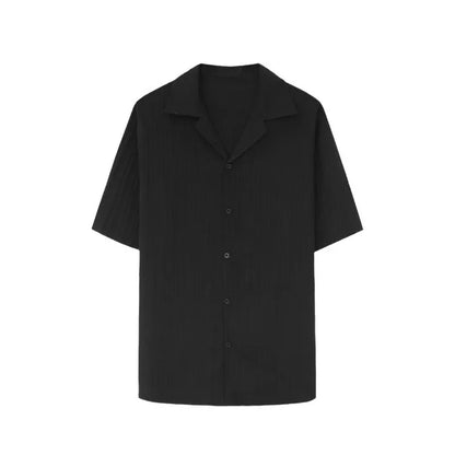2025 Summer New Men's Short Sleeve Casual Ice Silk Half Sleeve Shirt Fashionable Streetwear Wholesale Top - Ellianto fashion Men's