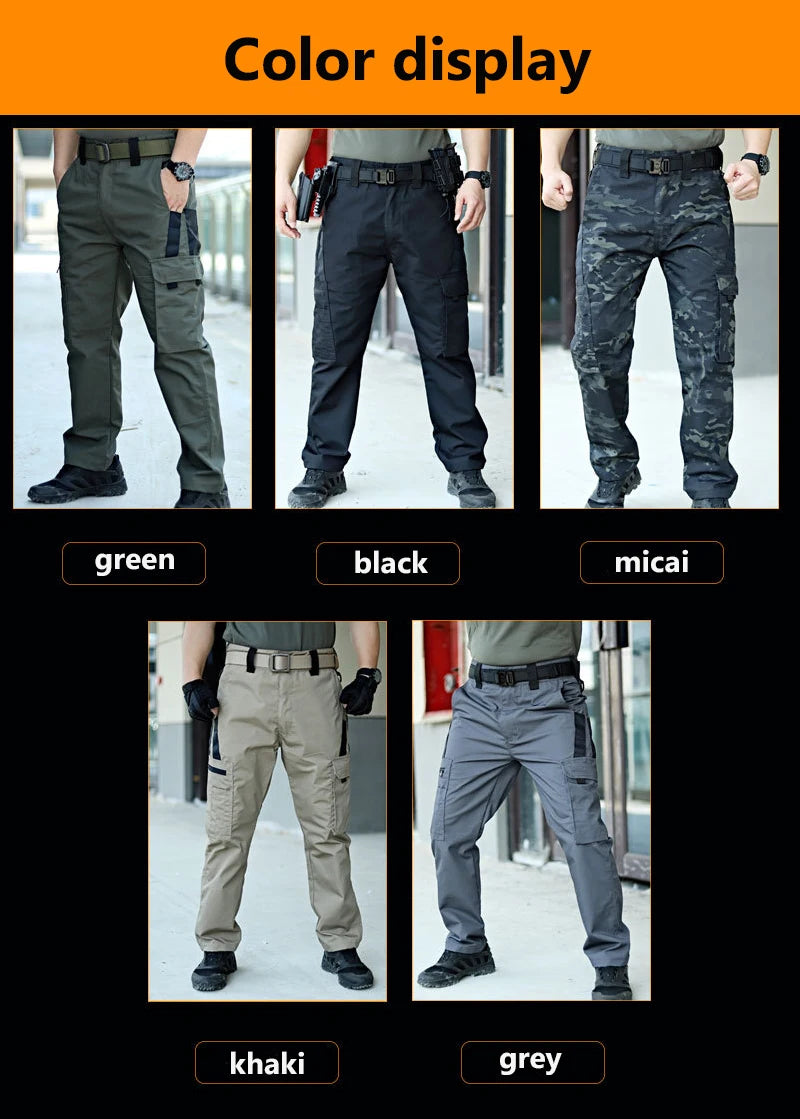 New Tactical Work Pants Men Outdoor Cargo Trousers Multi-pocket Waterproof Pant Autumn Spring Outdoor Workwear Hiking Trousers - Ellianto fashion Men's