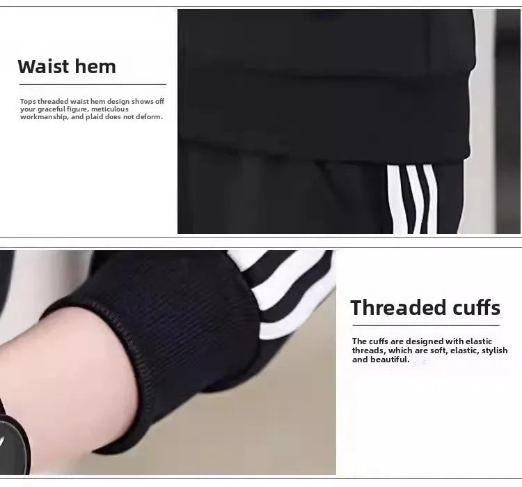 Casual Sportswear Set for Men Spring Autumn Thin Three-Stripes Open Cardigan Hoodie Pants Combo Lightweight Male Outfit - Ellianto fashion Men's