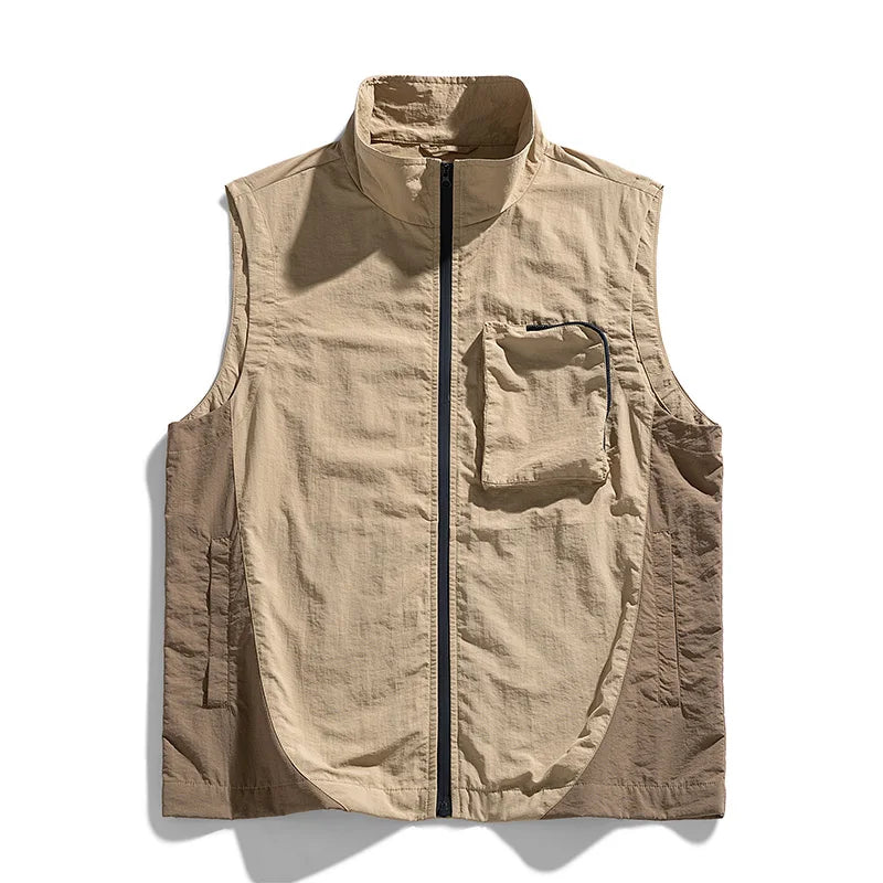 Men's vest for spring and summer new outerwear for camping hiking outdoor charging fashionable trend simple and high-end vest - Ellianto fashion Men's