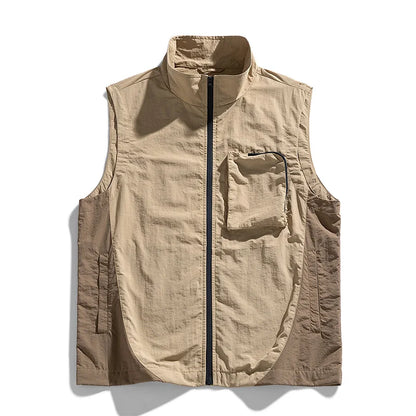 Men's vest for spring and summer new outerwear for camping hiking outdoor charging fashionable trend simple and high-end vest - Ellianto fashion Men's