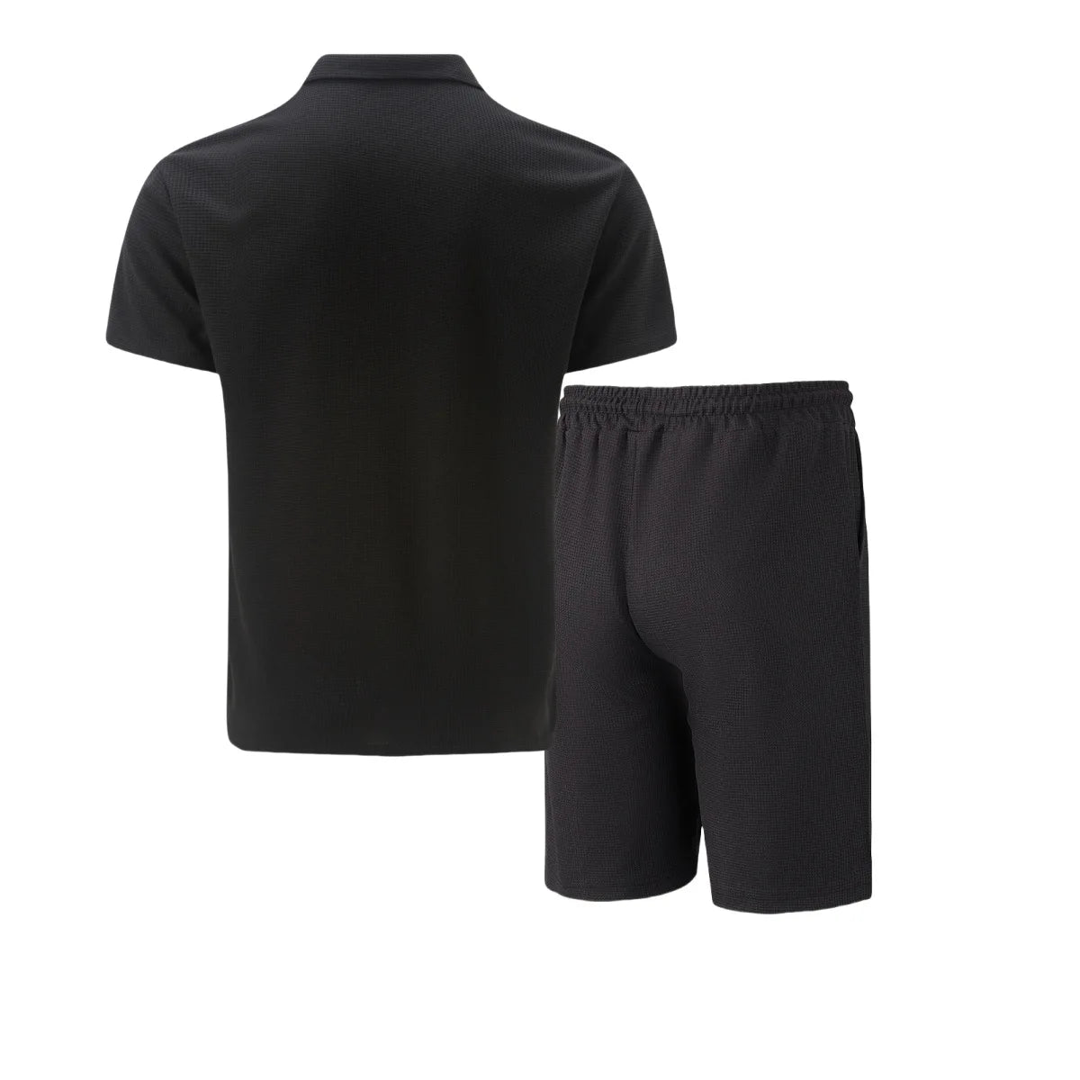2025 simple men's suit summer new short sleeve shorts two-piece outdoor leisure handsome men's solid color trend suit - Ellianto fashion Men's