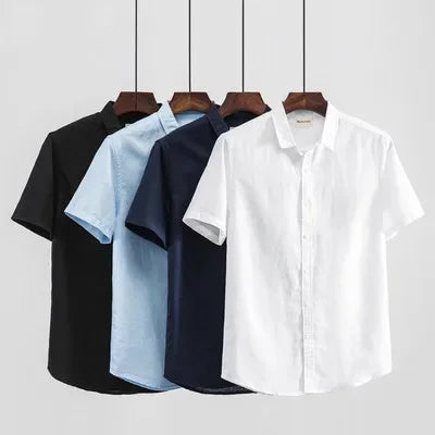 Summer Japanese-Style Linen Shirt – Breathable, Lightweight Comfort with Effortless Casual Elegance for the Modern Gentleman