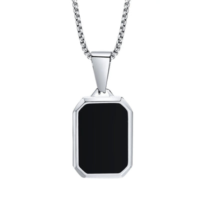 Simple Geometric Pendant Necklaces for Men Women Rectangle Stainless Steel Jewelry Cadenas Para Hombre Collares Para Mujer - Ellianto fashion Men's