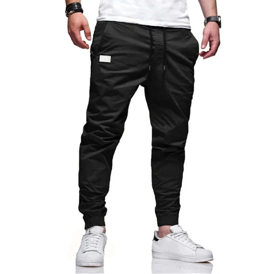2025 New Cargo Pants Men's Loose Straight sports Clothing Solid color sweatpants Versatile Joggers Woven Casual Male Trousers - Ellianto fashion Men's