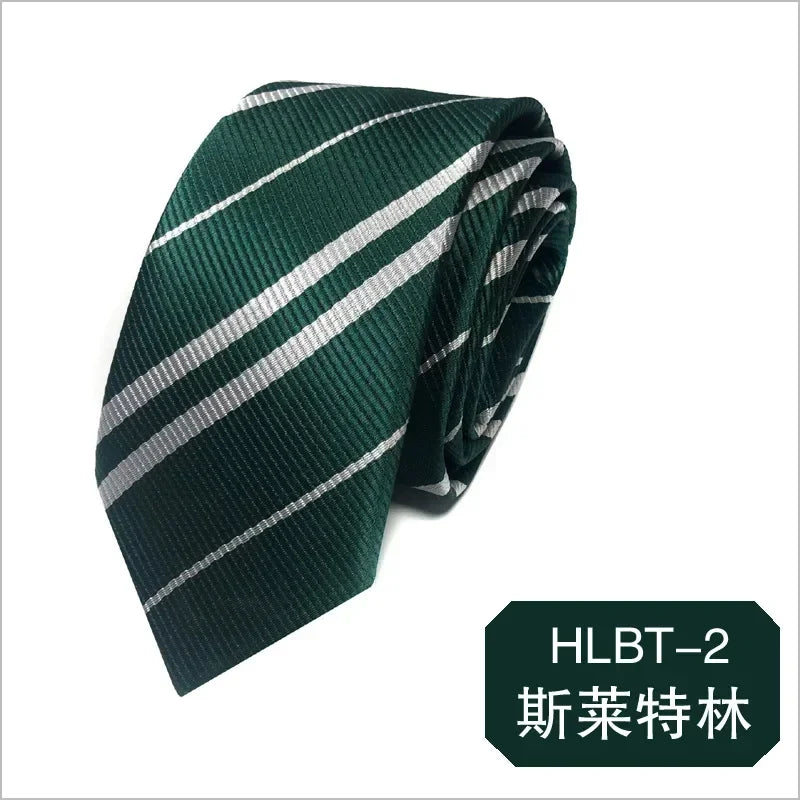 Magic School Tie Harris Halloween Cosplay Lovely Costume Prop Twill Casual College Badge Costume Necktie 4 Color - Ellianto fashion Men's