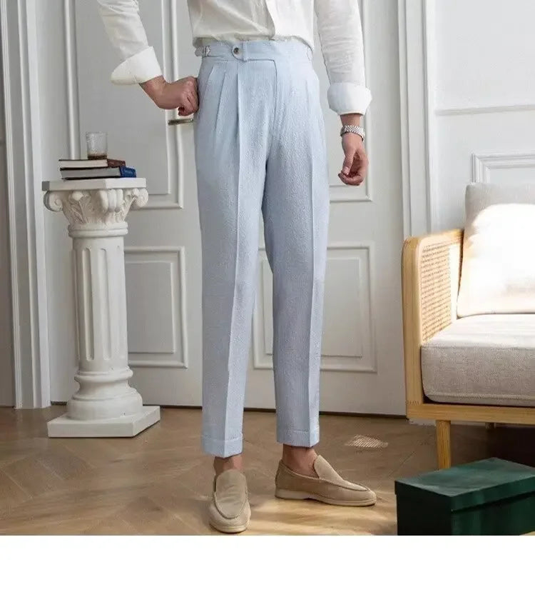 High-quality Harajuku Slim Fit Men's Pants Trendy Brand Draped Suit Casual Trousers Smooths Your Silhouette Small Feet - Ellianto fashion Men's