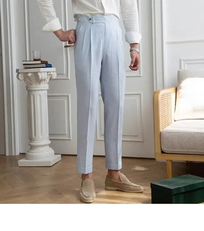 High-quality Harajuku Slim Fit Men's Pants Trendy Brand Draped Suit Casual Trousers Smooths Your Silhouette Small Feet - Ellianto fashion Men's