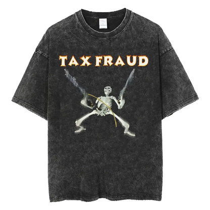 Autism Skeleton Meme T Shirt Human Funny Skull Men Women Harajuku Gothic Vintage Washed T Shirts Oversized Casual Cotton T-shirt