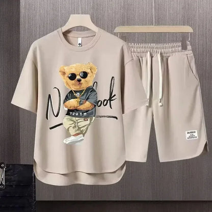 Set 2025 Loose, comfortable, quality European men's fashion, comfortable, breathable, high-quality and trendy summer men's - Ellianto fashion Men's
