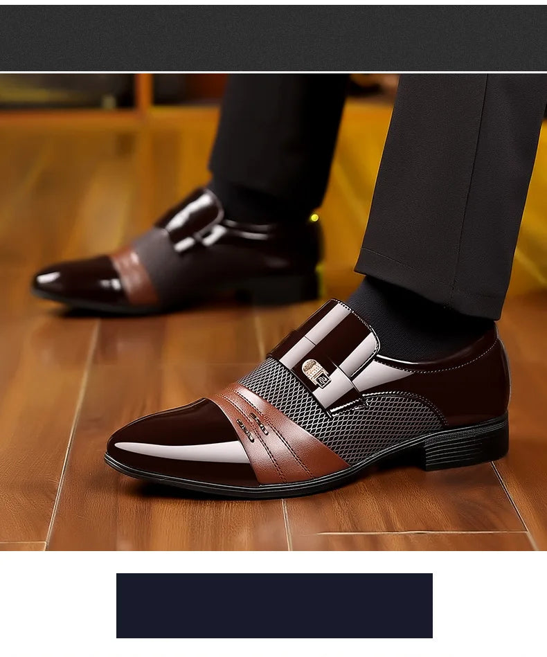 Oxford Shoes Men's Luxury Lacquer Wedding Shoe Pointed Toe Dress Shoes for Men Classic Business Men Leather Shoes Big Size 38-48 - Ellianto fashion Men's