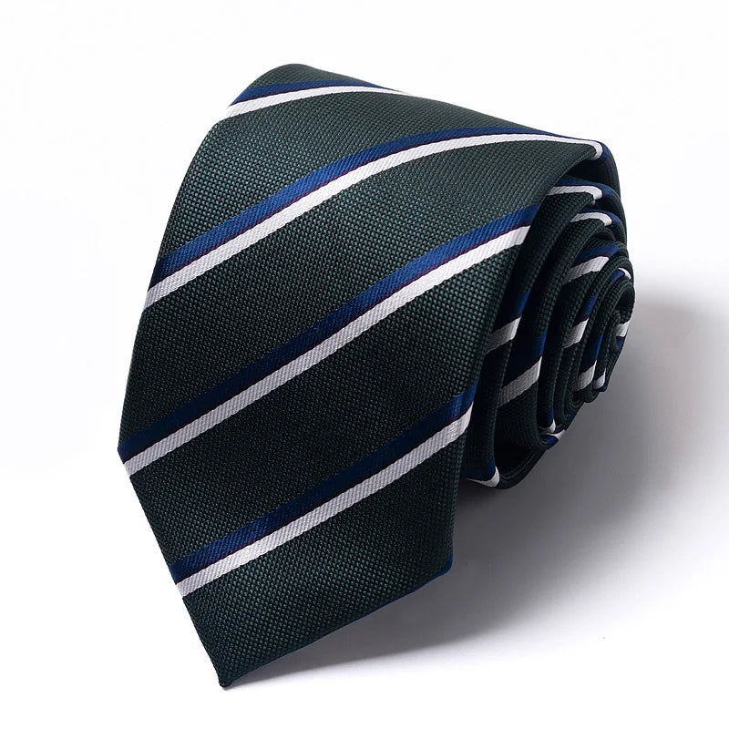 High-quality Wedding Ties For Men Fashion New Style Blue Strip Print Neckties Daily Office Apparel Accessories Gift For Man - Ellianto fashion Men's