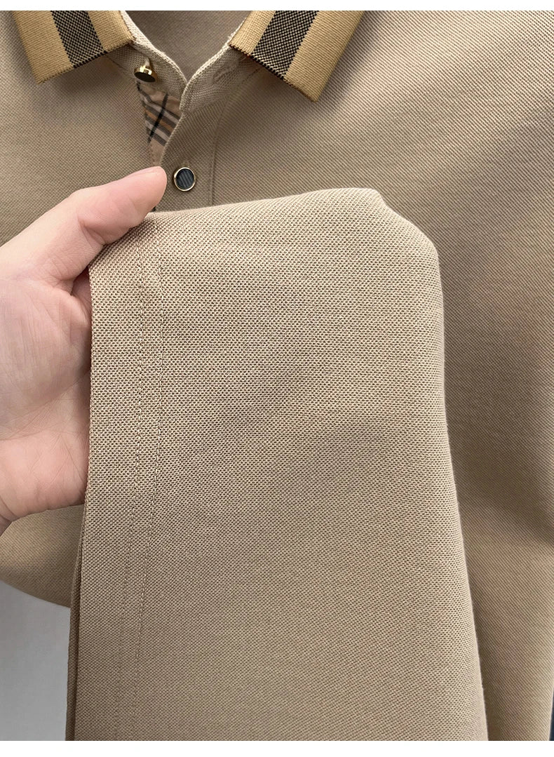 New men's fashionable short sleeved summer designer exquisite craftsmanship embroidery stand collar polo business casual T-shirt - Ellianto fashion Men's