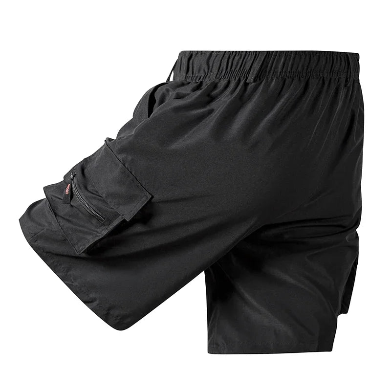 Men's Loose Cargo Shorts Multiple Pockets Sports - Inspired Casual Style Summer Running Half Pants for Outdoor Beach Fun - Ellianto fashion Men's