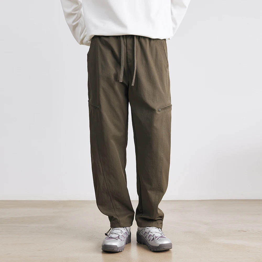 Men's American Overalls Spring and Autumn 2025 New Slim Scimitar Pants All-match Drawstring Casual Pants Wide-leg Pants - Ellianto fashion Men's